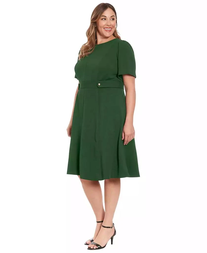 London Times Petite Fit & Flare Scuba Crepe Midi Dress 3