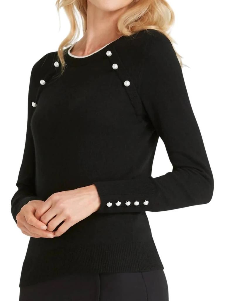 Draper James Pearl Long Sleeve Sweater In Black 1