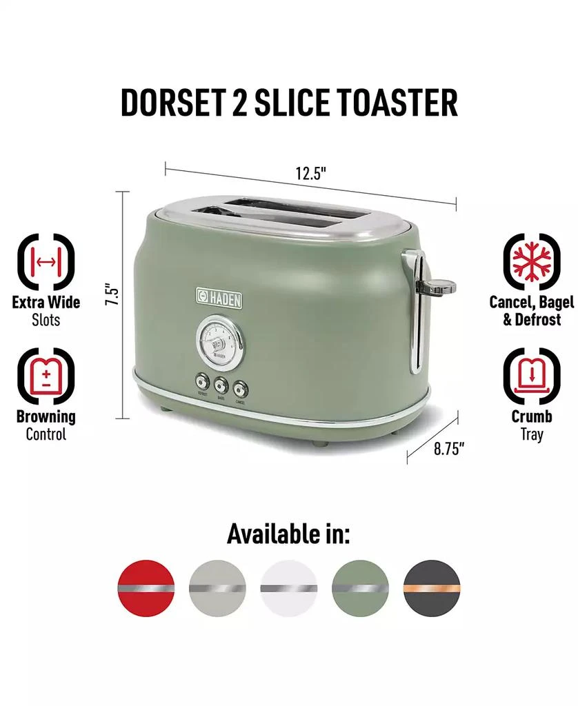 Haden Dorset 2 Slice Stainless Steel Toaster 9