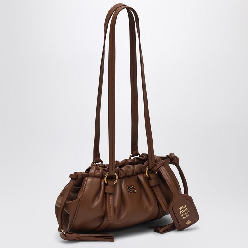 Miu Miu Mini Joie bag in cognac nappa leather - Shoulder Bags