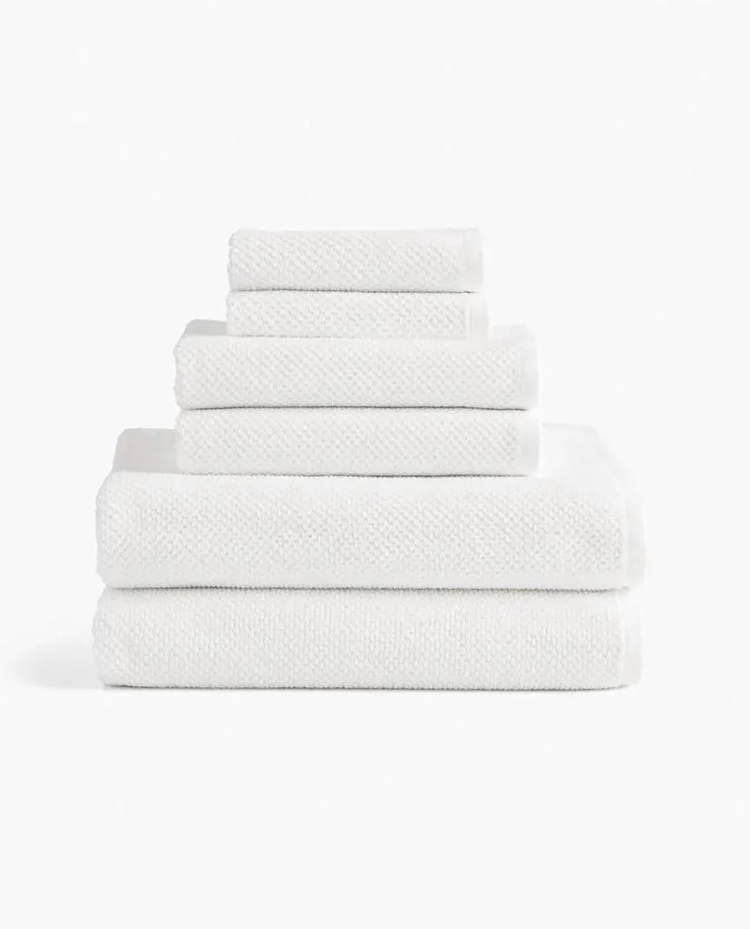 Under the Canopy Under The Canopy - Textured Organic Cotton 6-piece Bath Towel Set