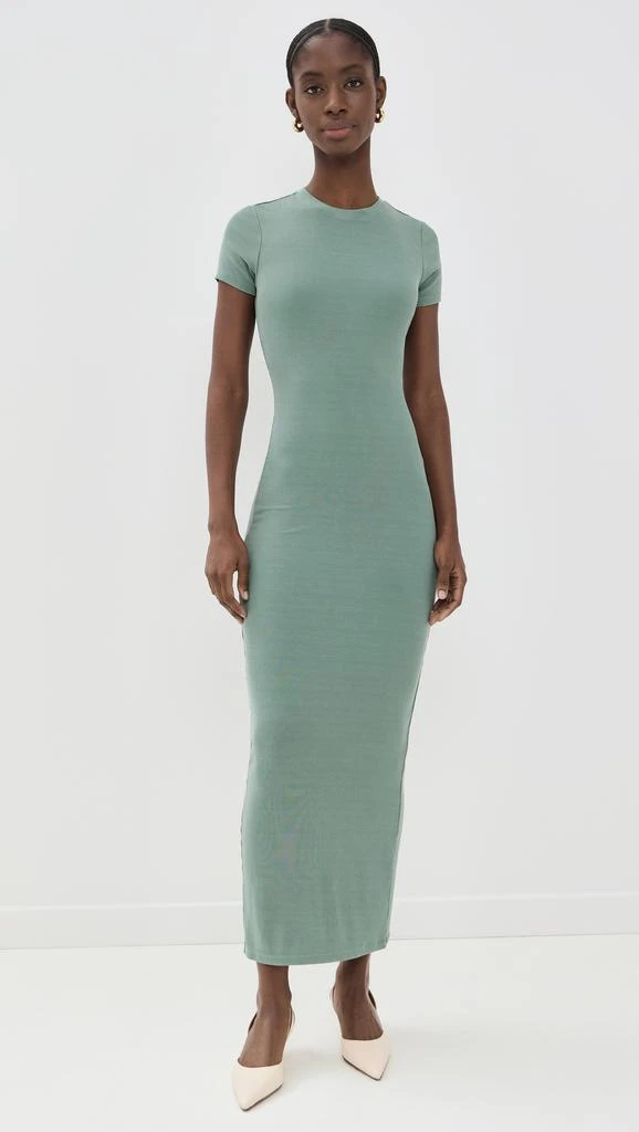 Good American Ribbed Tee Maxi Dress With Slit 6