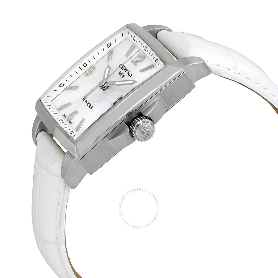 Certina DS Podium Quartz White Mother of Pearl Dial Ladies Watch C0013101611700