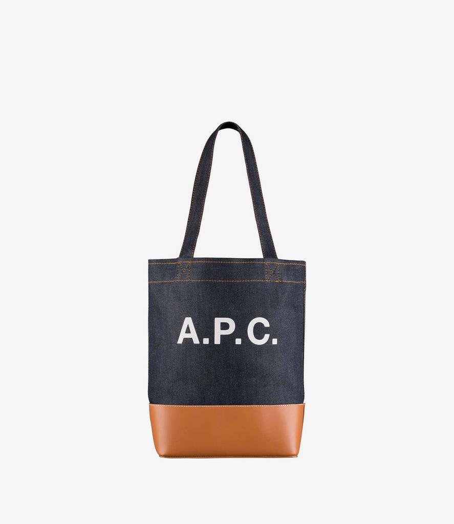 トートバッグ A.P.C. Two-Tone Denim And Leather Mini Axel Shopping Bag A.P.C. Two-tone Denim And Leather Mini Axel Shopping Bag