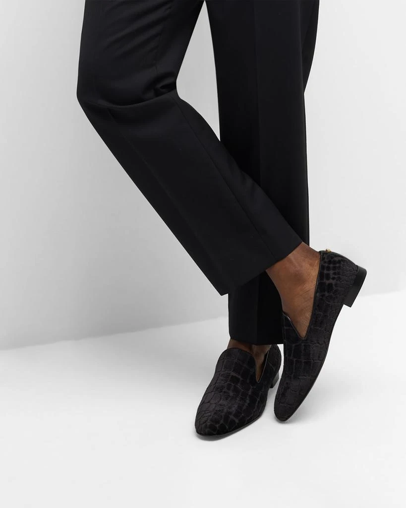 Versace Men's Croc-Stamped Loafers 2