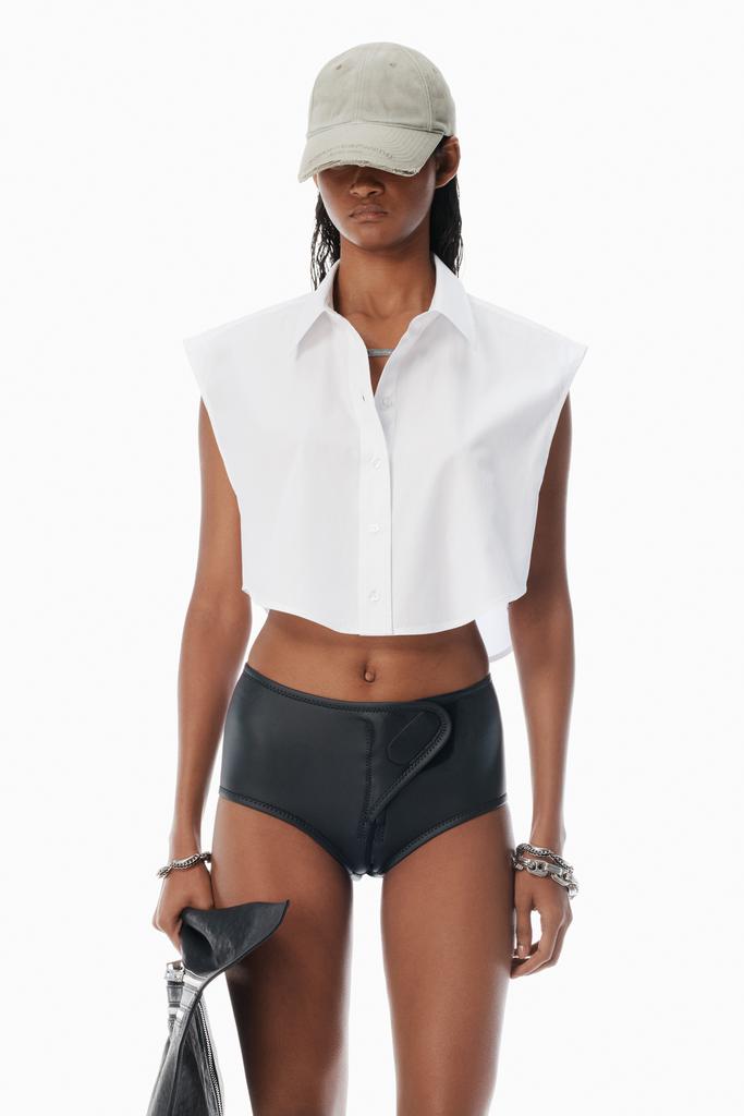 Alexander Wang White Button Up Shirt with Logo Nameplate