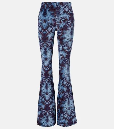 ETRO Printed crêpe high-rise flared pants 1