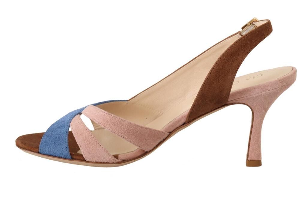 Gia Couture GIA COUTURE Multicolor Suede Leather Slingback Heels Sandals Shoes