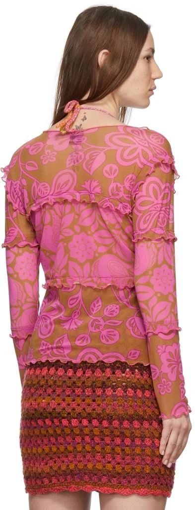 Anna Sui Pink Paradisiac Combo Mesh T-Shirt 3