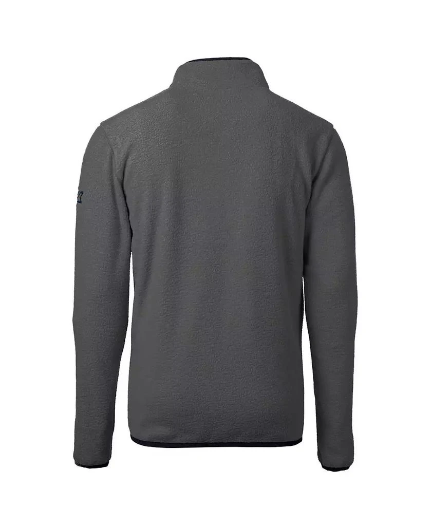 Cutter & Buck Men's Gray/Black Miami University RedHawks Cascade Eco Sherpa Fleece Quarter-Zip Pullover Jacket 3