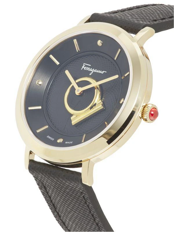 Salvatore Ferragamo Minuetto Stainless Steel Case 
Leather Strap Watch/36MM 3