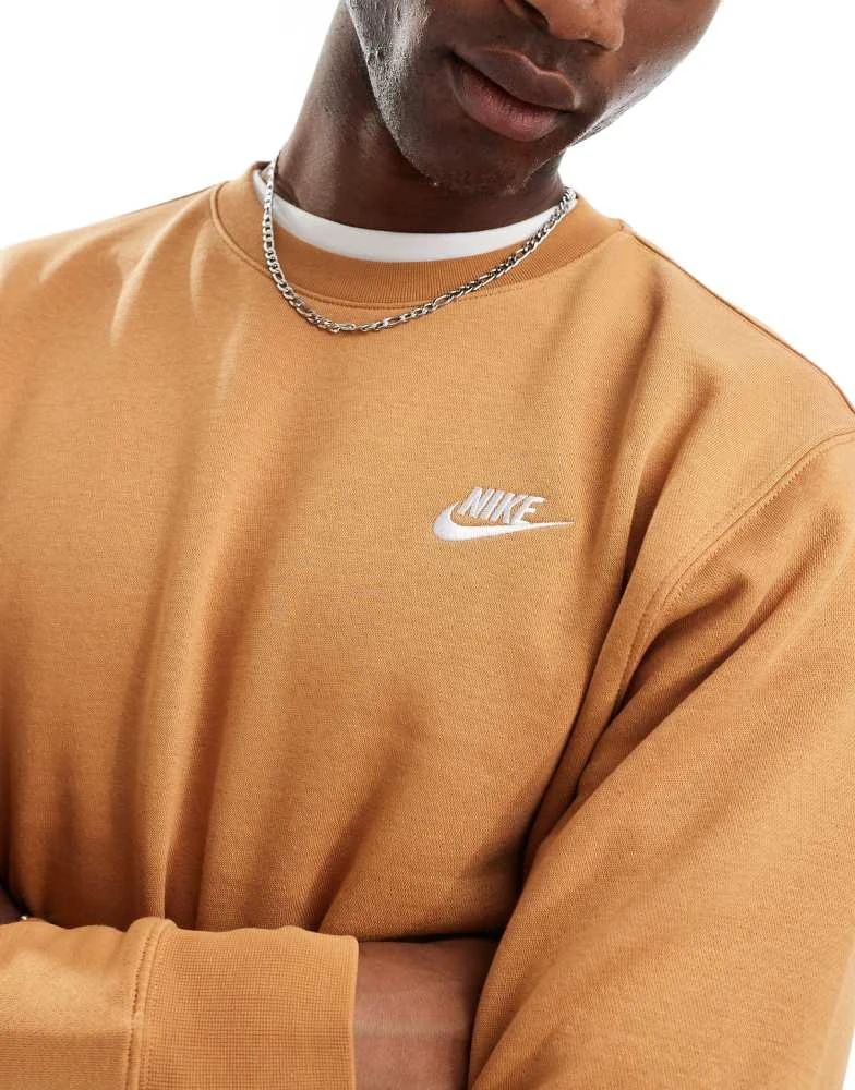 NIKE Nike Club unisex crew sweatshirt in brown 2