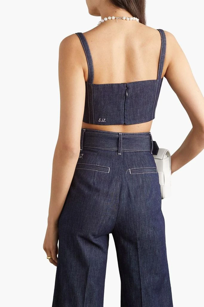 Emilia Wickstead Fabiola cropped denim top 3