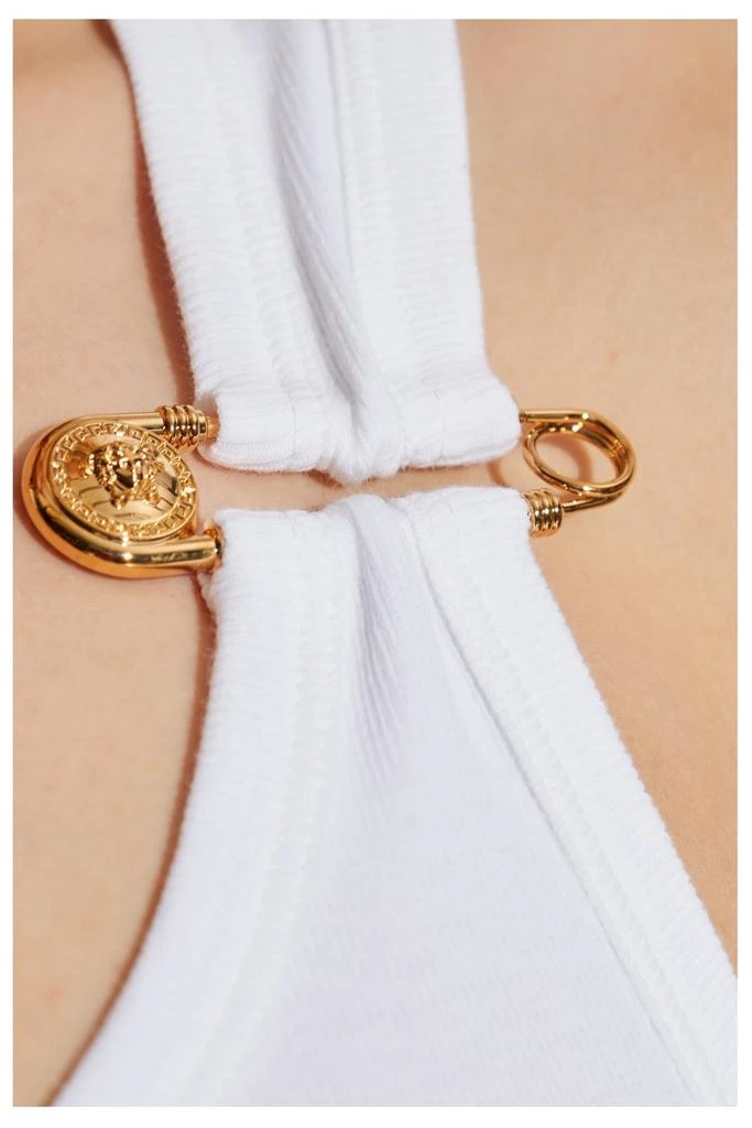 Versace Versace Safety-Pin Detailed Ribbed Top 5