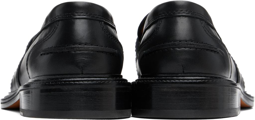 Maison Kitsune Black Leather Loafers