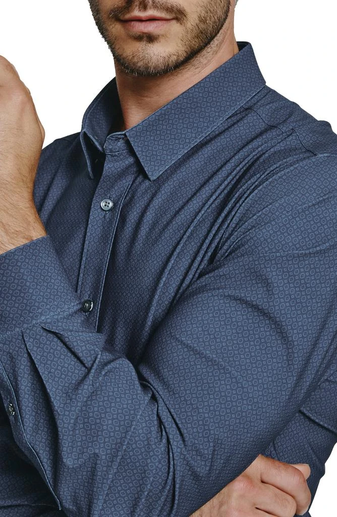 7 Diamonds Dale Medallion Print Performance Button-Up Shirt 2