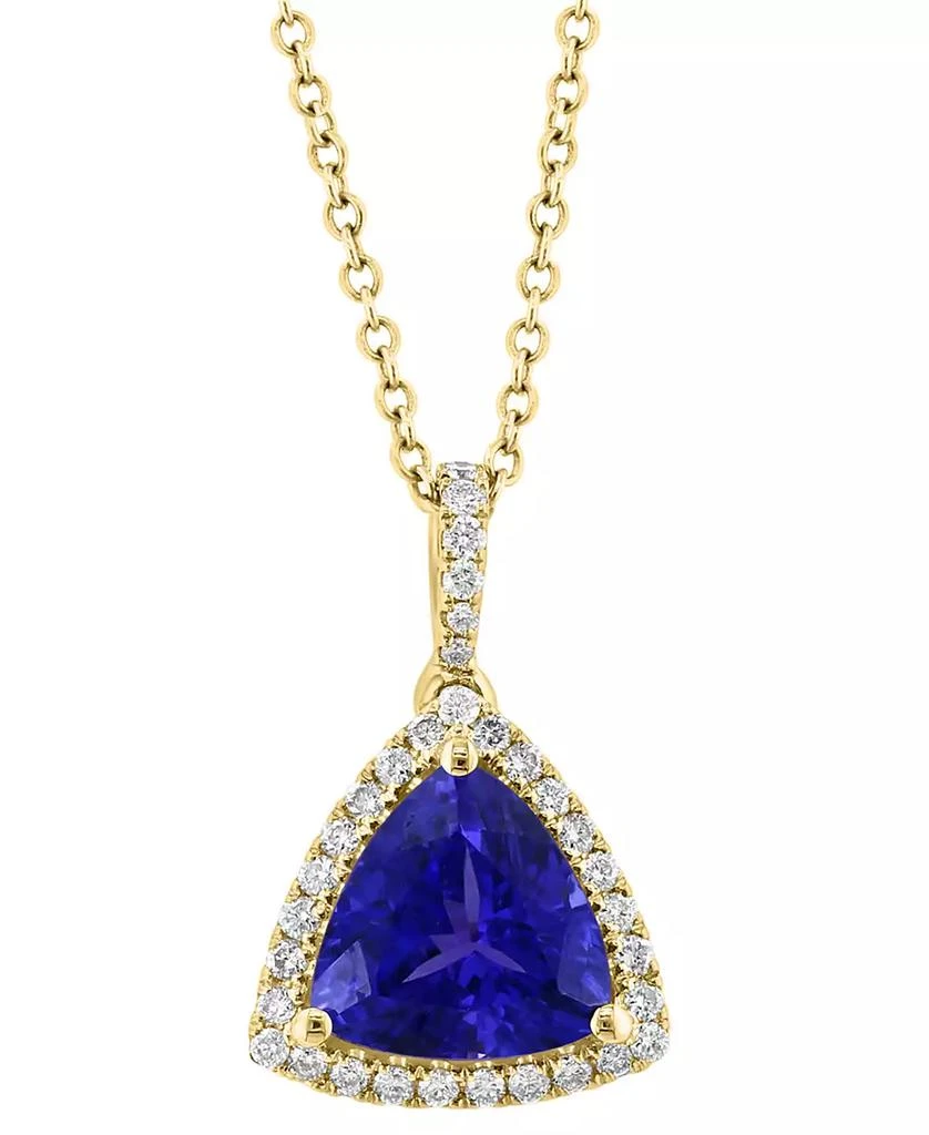 EFFY Collection EFFY® Tanzanite (1-1/2 ct. t.w.) & Diamond (1/5 ct. t.w.) Trillion Halo 18" Pendant Necklace in 14k Gold 3