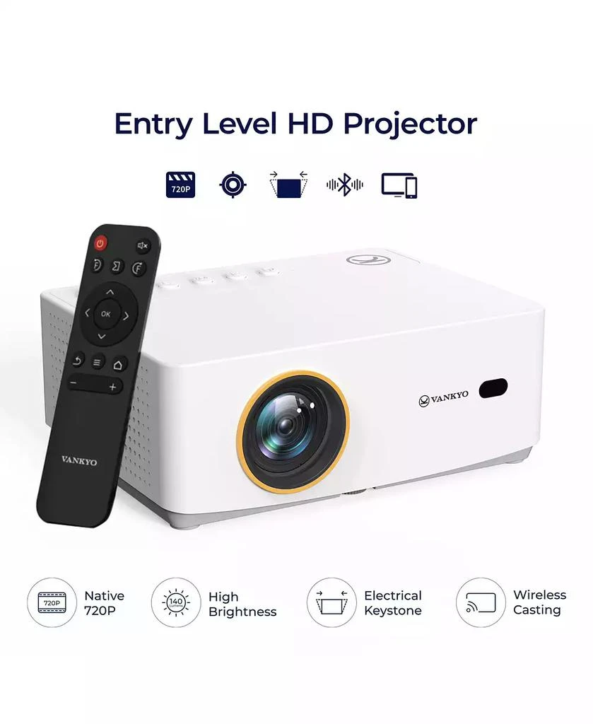 Vankyo Leisure 470W 720P Portable Projector with Wireless Connectivity: Adjustable Focus, HDMI Connection, 20000 Hour Bulb Life 2