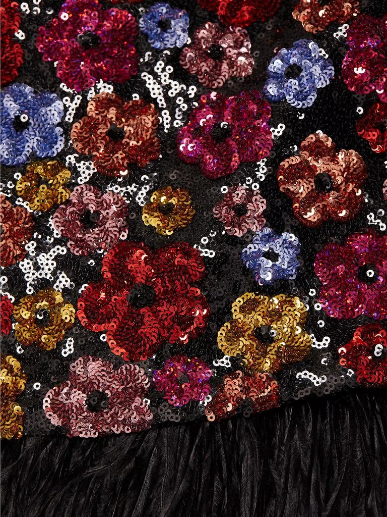 Le Superbe Murakami Sequined Floral Crop Top 7