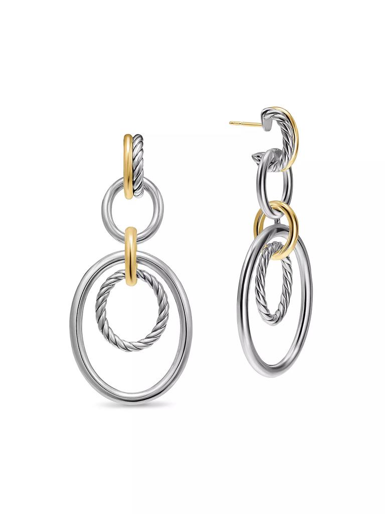 David Yurman DY Mercer Mobile Drop Earrings in Sterling Silver with 18K Yellow Gold, 65.7MM