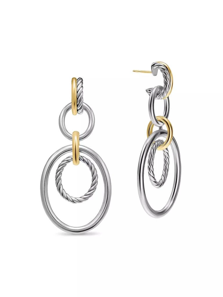 David Yurman DY Mercer Mobile Drop Earrings in Sterling Silver with 18K Yellow Gold, 65.7MM 2