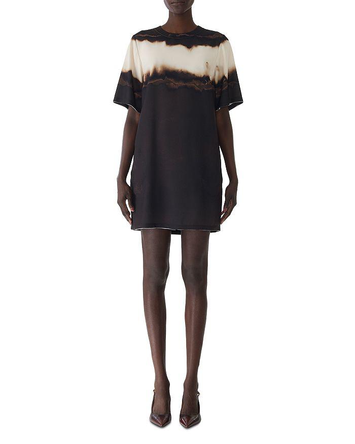 Jason Wu Burned Stripe Short Sleeve T Shirt Dress