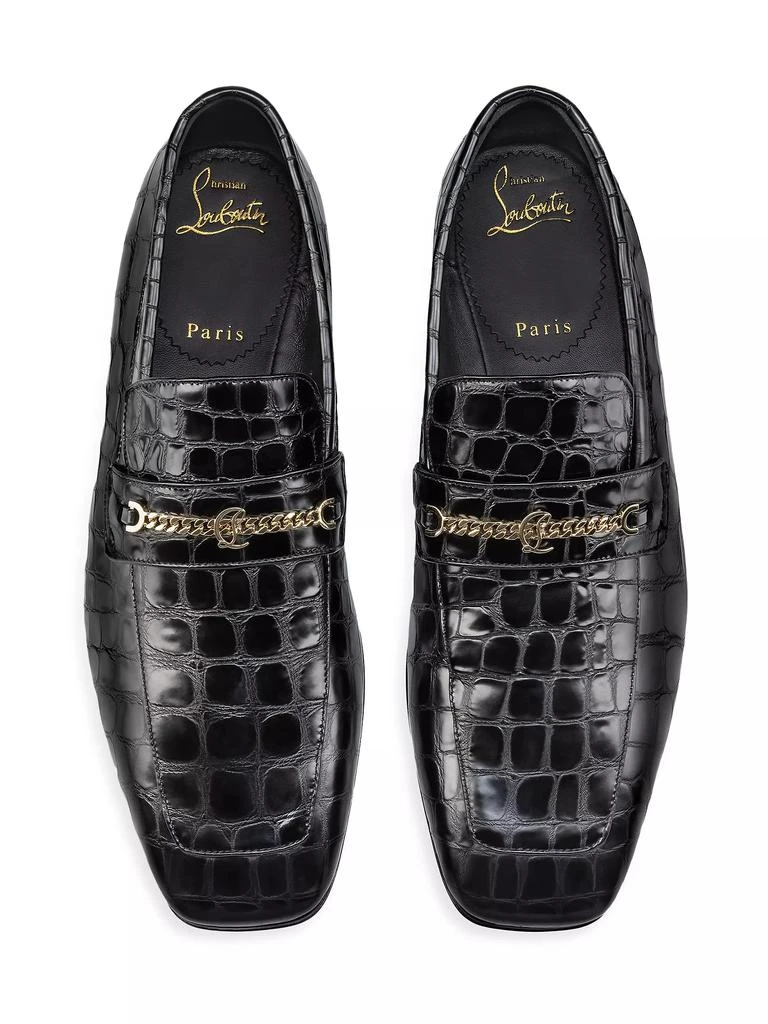 Christian Louboutin MJ Moc Man Crocodile-Embossed Leather Loafers 4