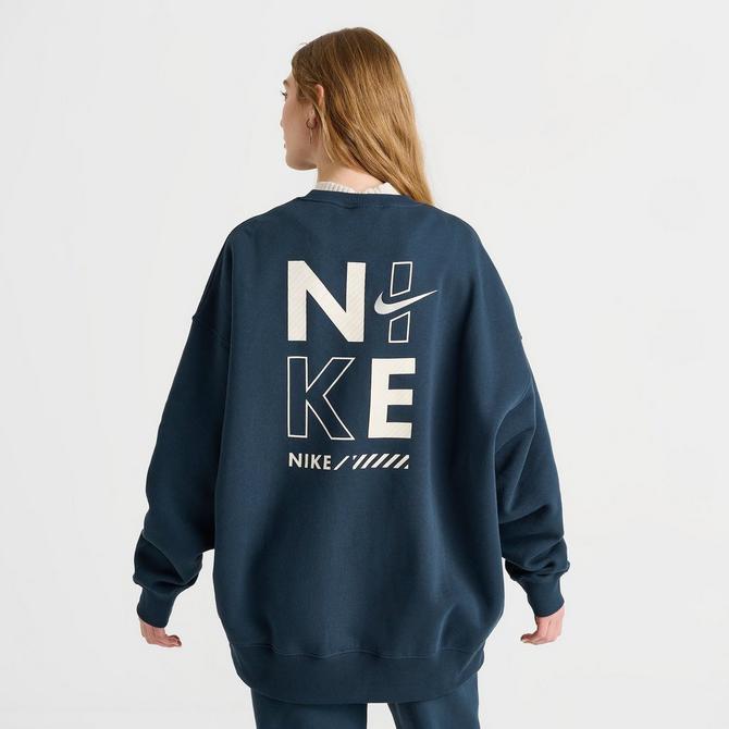 nike unisex vintage logo fleece oversized sweatshirt
