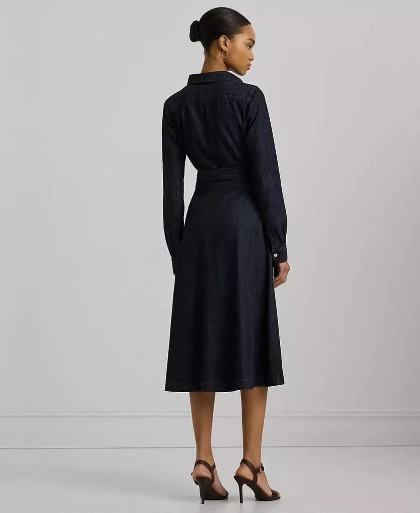 Ralph Lauren Women's Self-Belt Long-Sleeve Surplice Georgette Midi Dress 2