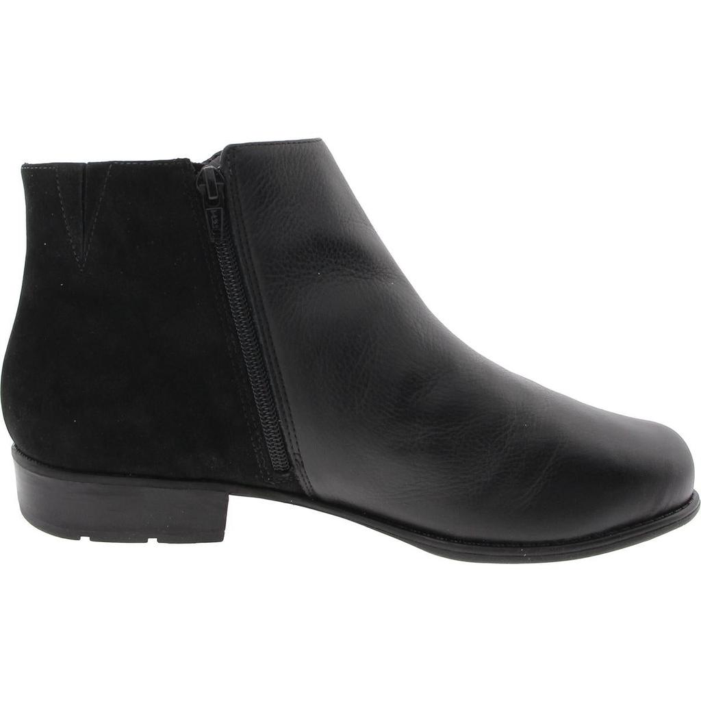 Walking Cradles Womens Zipper Leather Ankle Boots