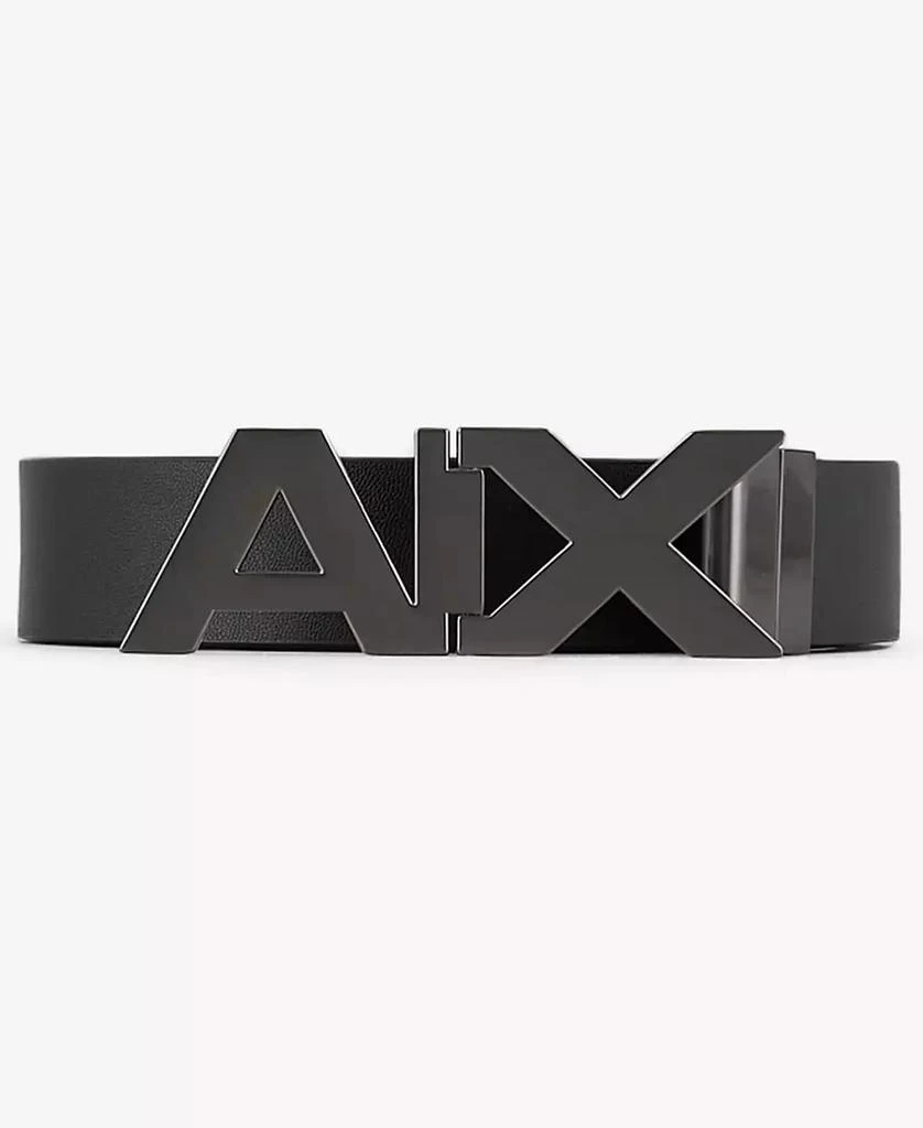 Armani Exchange Men's Satin Metal Logo Reversible Belt 1