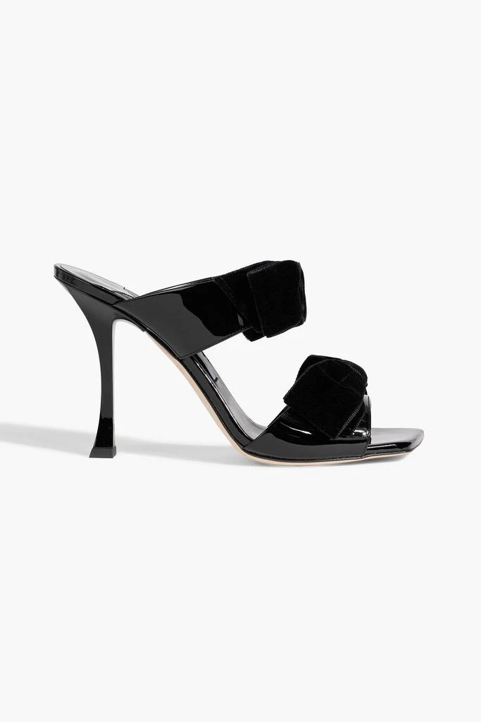 Jimmy Choo Flaca Sandal 100 bow-detailed patent-leather mules 1