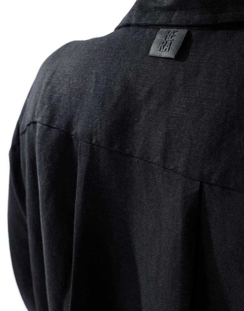 HERA Hera linen mix shirt dress in black 4