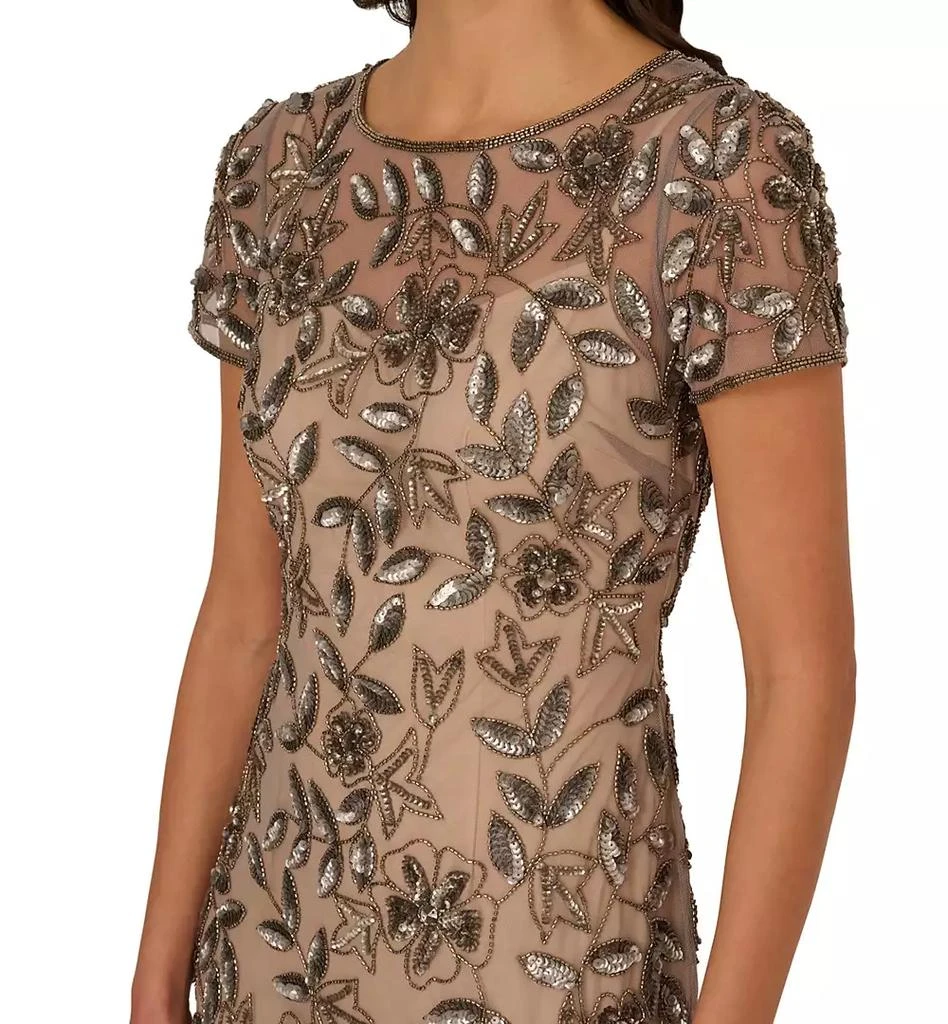 Adrianna Papell Plus Size Floral-Beaded Gown 3