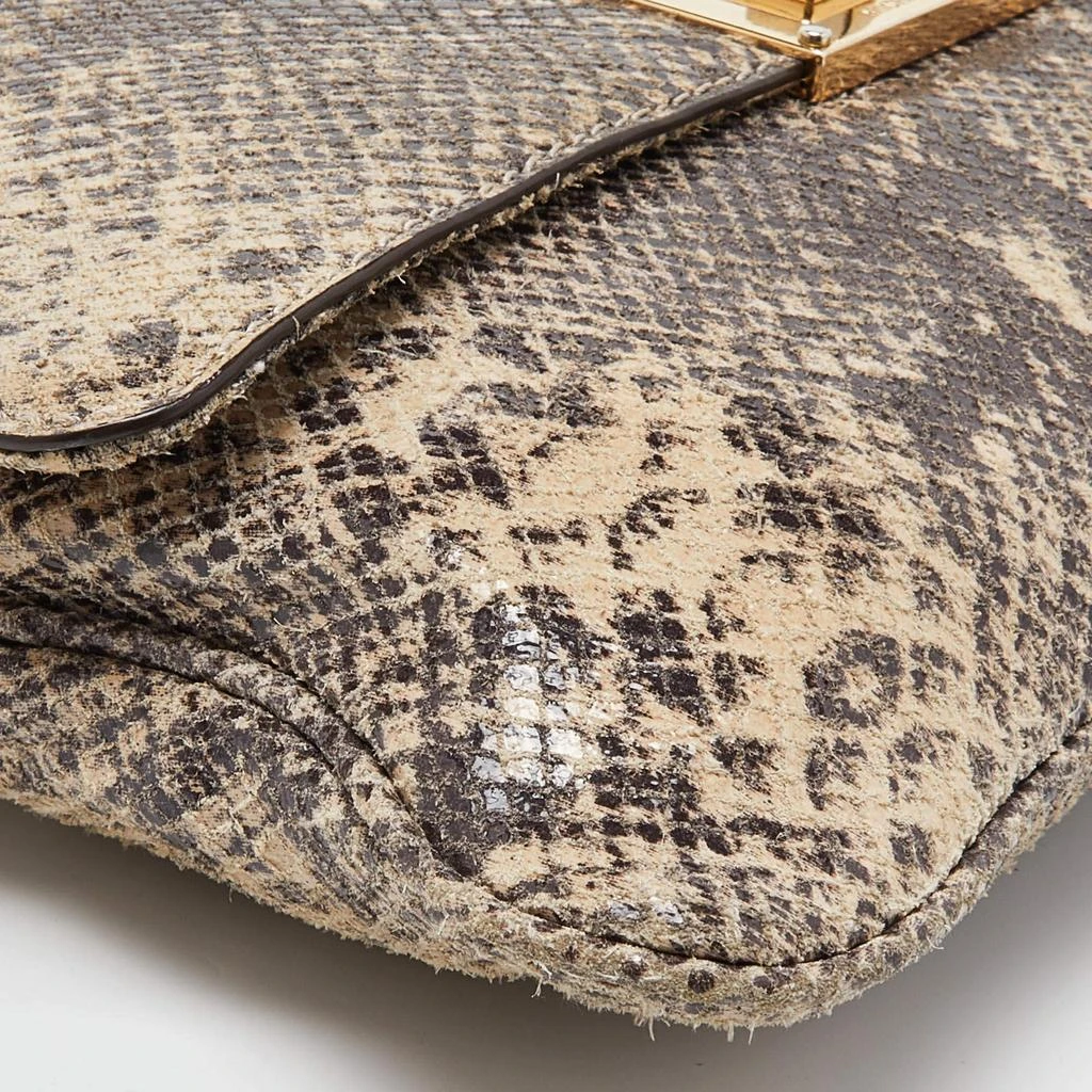 Michael Kors MICHAEL Michael Kors Beige Python Effect Leather Oversized Sloan Chain Clutch 10
