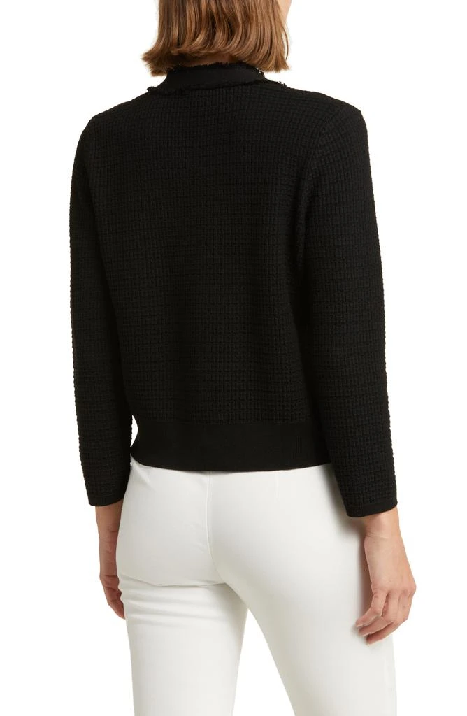 Adrianna Papell Frayed Waffle Knit Cardigan 2