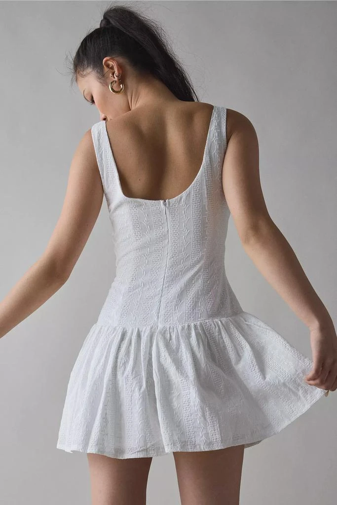 Kiss The Sky Kiss The Sky Eyelet Boatneck Drop Waist Mini Dress 3
