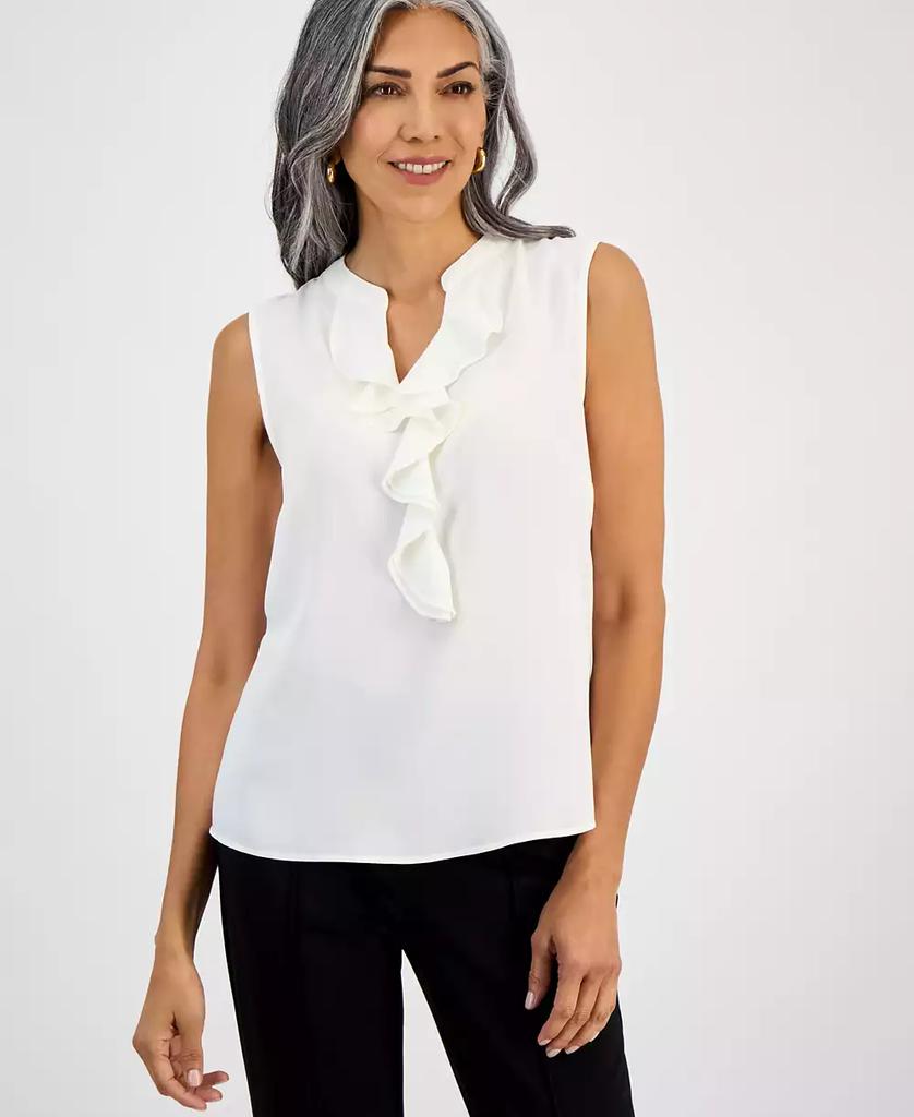 売れ筋商品|||カスパー カットソー トップス レディース Women's Mirror-Dot Front-Keyhole Sleeveless Top, Regular and Petite Sizes Black/Gold Kasper Women's Mirror-Dot Front-Keyhole Sleeveless Top