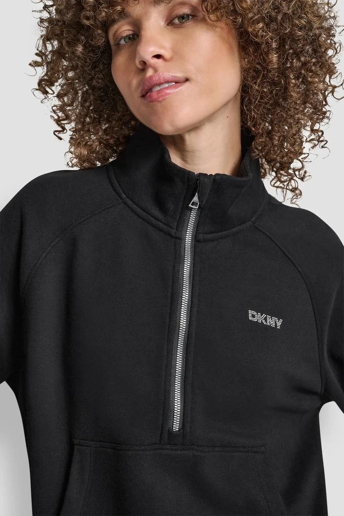 DKNY LOGO-EMBELLISHED HALF-ZIP SWEATSHIRT 5