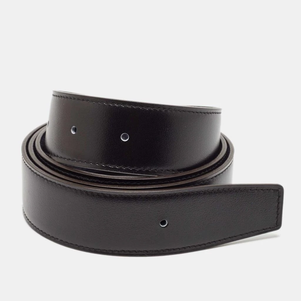 Hermes Hermes Bleu Nuit/Noir Togo and Box Leather Reversible Belt Strap 90 CM 1