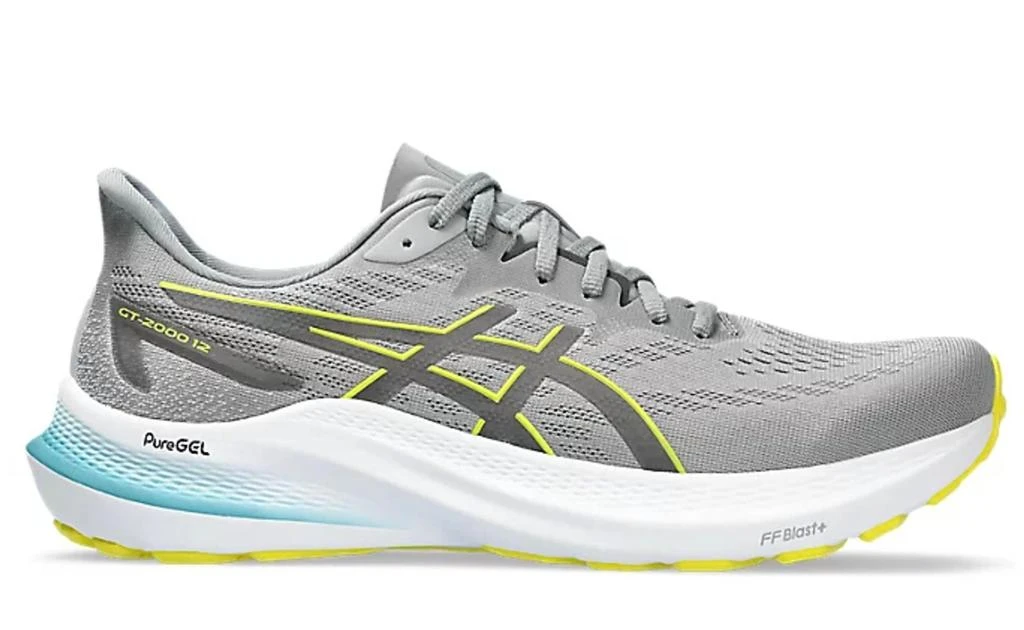 Asics Men’S Gt-2000 12 Running Shoes- D In Sheet Rock/bright Yellow 1
