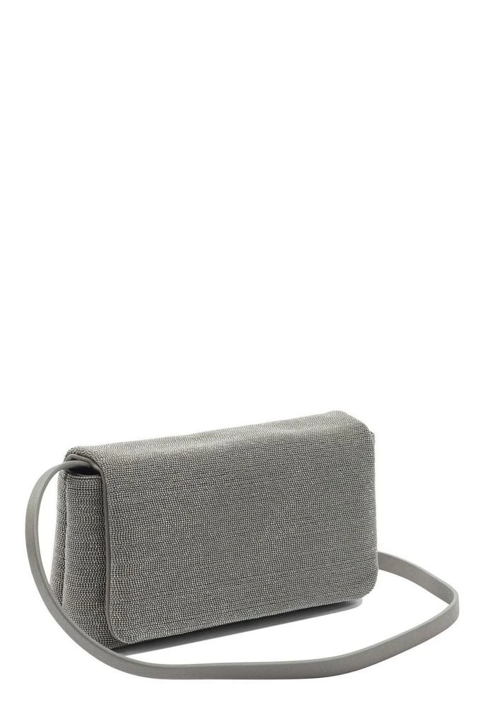 Brunello Cucinelli Brunello Cucinelli Monili-Embellished Flap Crossbody Bag 3