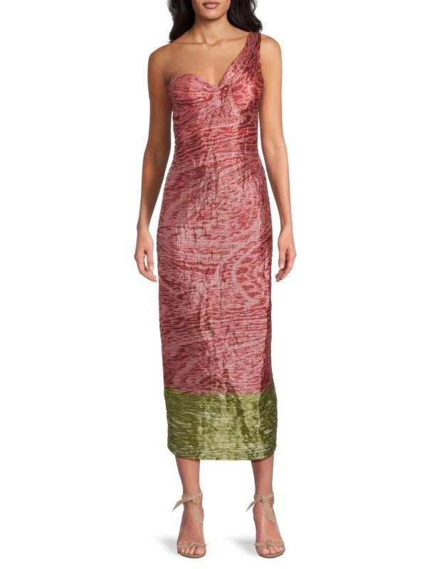 PRABAL GURUNG Two Tone One Shoulder Midi-Dress - Dresses & Skirts - Free  Shipping - BeyondStyle