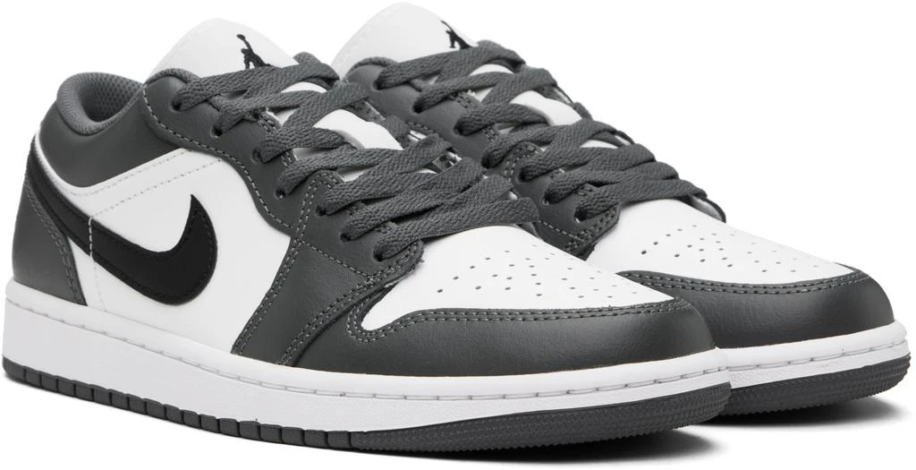 Jordan Gray & White Air Jordan 1 Low Sneakers 4