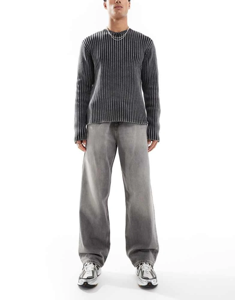 Weekday Weekday Galaxy baggy fit straight leg jeans in canyon grey wash 1