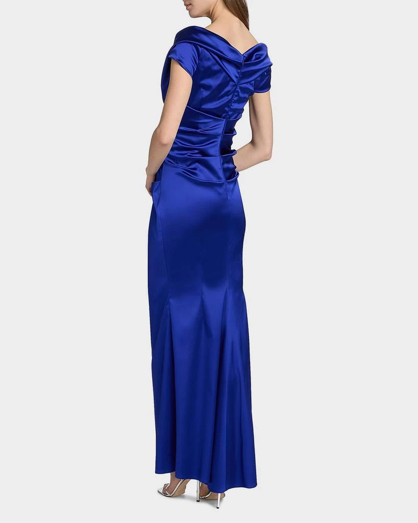 Talbot Runhof Asymmetric Draped Satin Gown 3