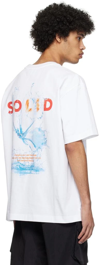 Solid Homme White Graphic T-Shirt 3