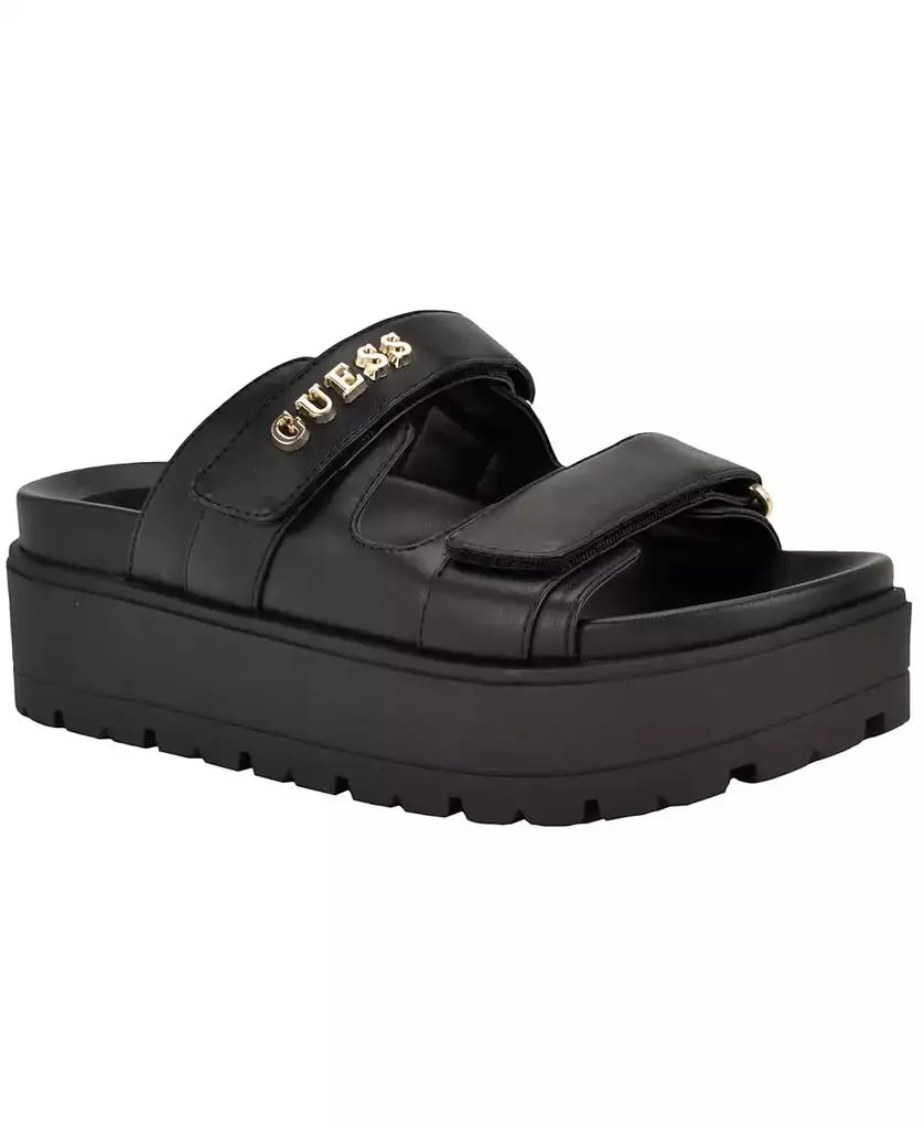 GUESS Women's Faxon Platform Lug Sole Footbed Sandals