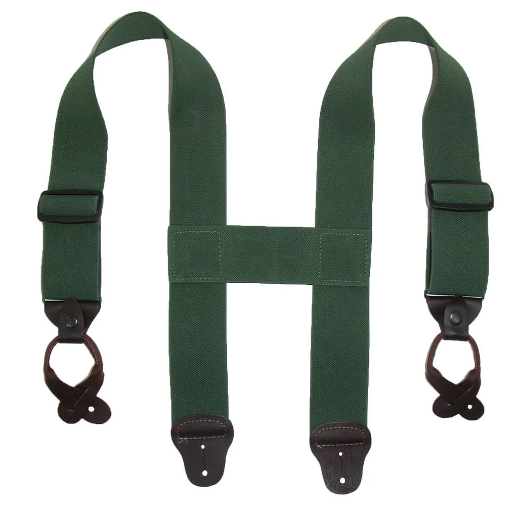 CTM Men's Elastic 2 Inch Wide Button-End Wader Suspenders 2