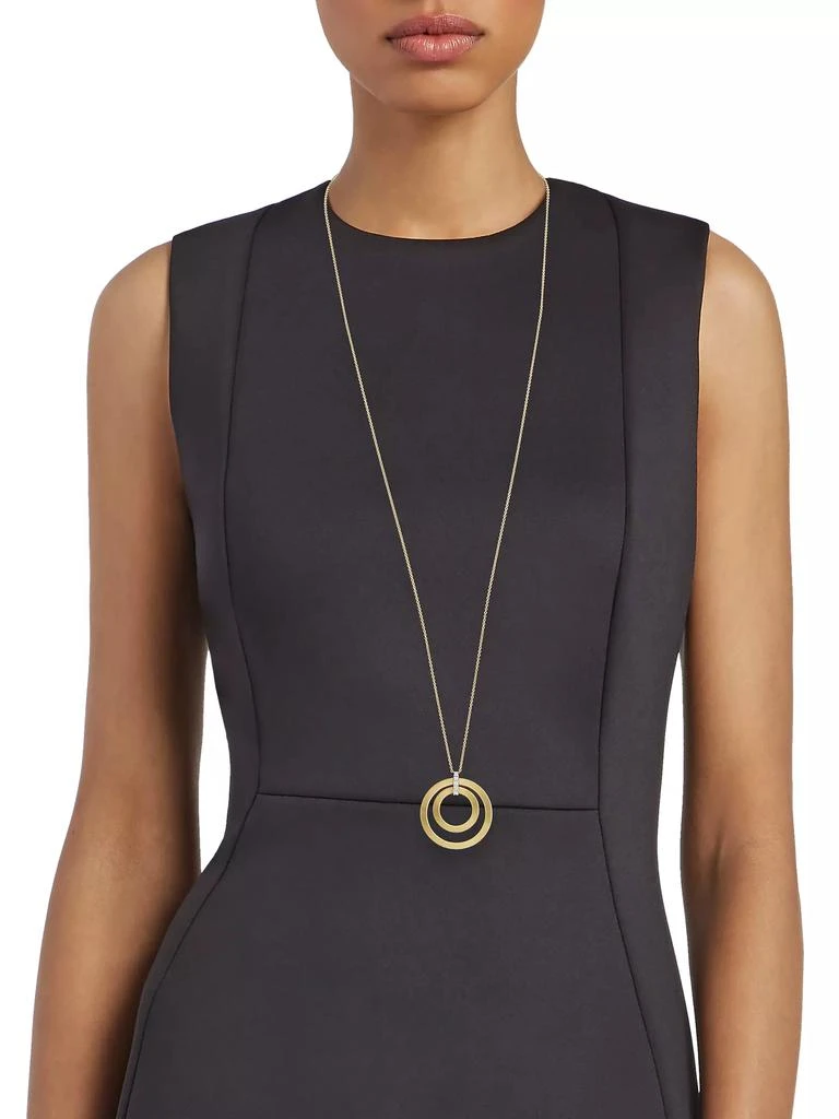 Marco Bicego Masai 18K Yellow Gold & Diamond Coil Concentric Circle Pendant Necklace 2
